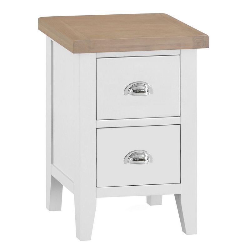 Lighthouse Bedside Table Oak White 2 Drawers
